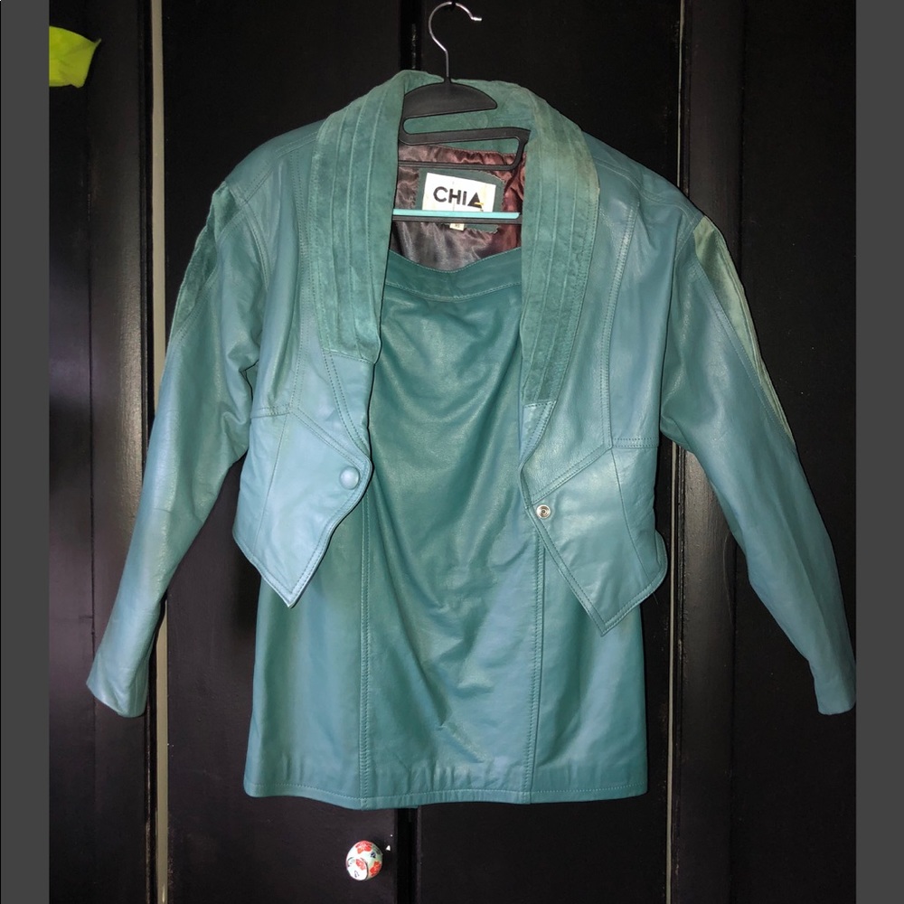 Vintage 80’s Leather skirt suit